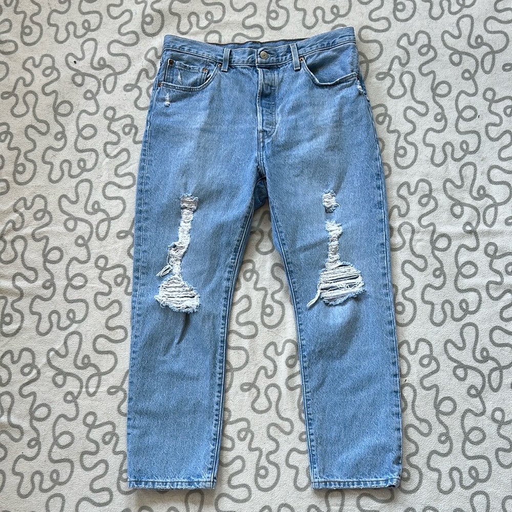 Levi’s 501 Distressed Straight Leg Jeans